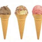 Three ice cream cones