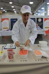 Robyn Gray sampling Blood Orange Sorbet